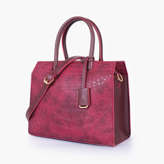 Burgundy crocodile vintage handbag