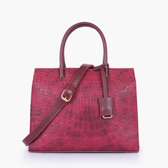 Burgundy crocodile vintage handbag